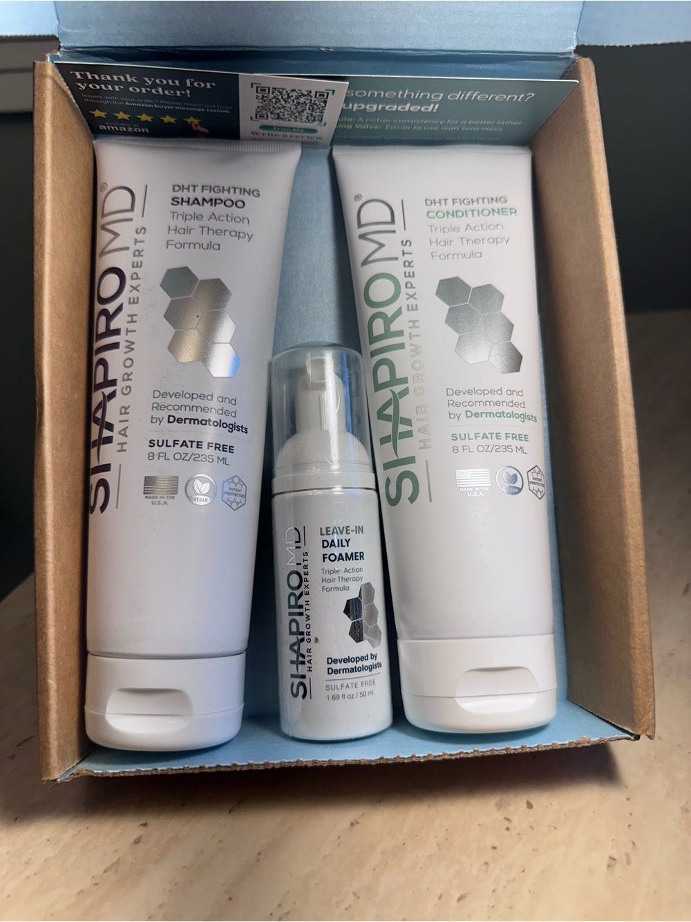 Shapiro MD Hair DHT Triple Action Hair Therapy Set Shampoo, Conditioner & Foam